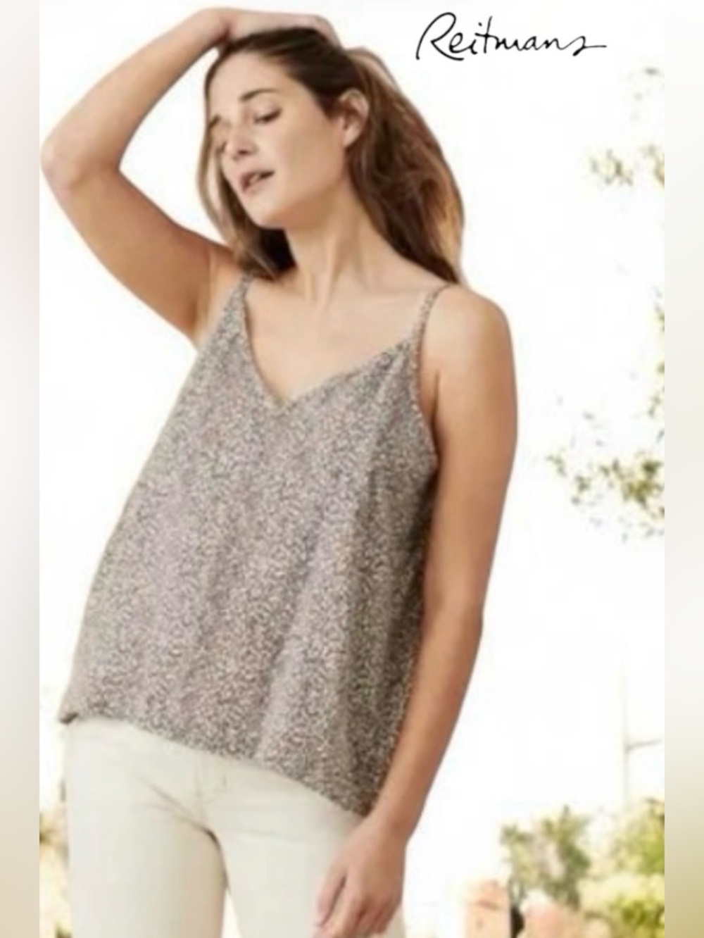 3X Reitmans Pink & Black Double Layer Flowy Animal Print Spotted Cami Tank Top